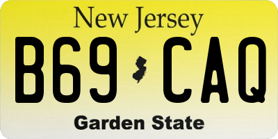 NJ license plate B69CAQ