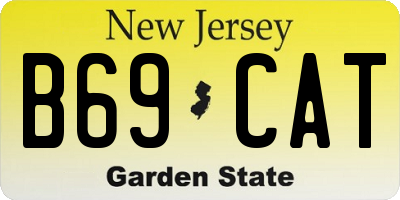NJ license plate B69CAT