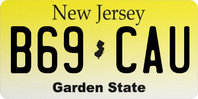 NJ license plate B69CAU