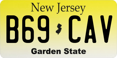 NJ license plate B69CAV