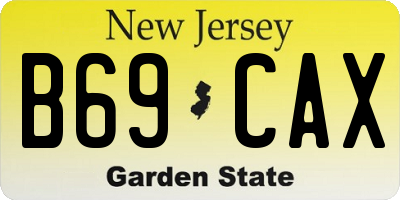 NJ license plate B69CAX