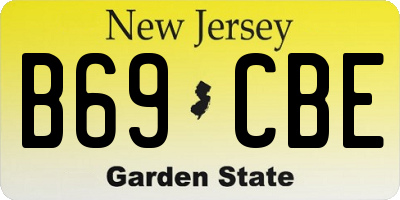 NJ license plate B69CBE
