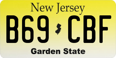 NJ license plate B69CBF