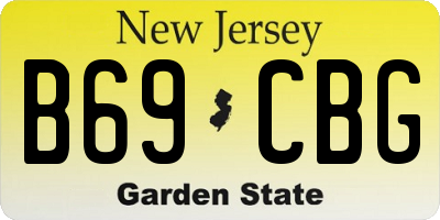 NJ license plate B69CBG
