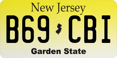 NJ license plate B69CBI