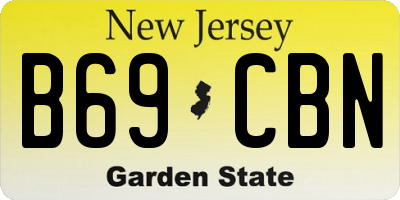 NJ license plate B69CBN
