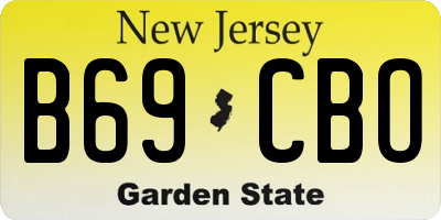 NJ license plate B69CBO