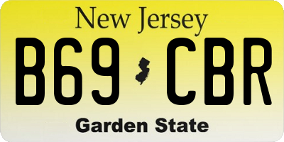 NJ license plate B69CBR