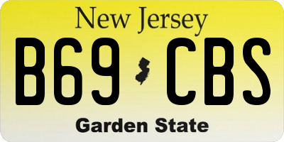 NJ license plate B69CBS