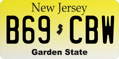 NJ license plate B69CBW