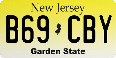 NJ license plate B69CBY