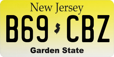 NJ license plate B69CBZ