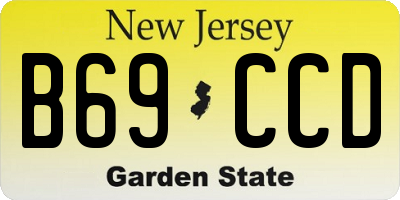 NJ license plate B69CCD