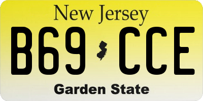 NJ license plate B69CCE