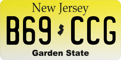 NJ license plate B69CCG
