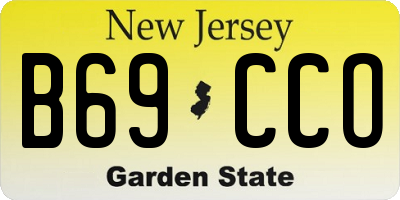 NJ license plate B69CCO
