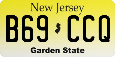 NJ license plate B69CCQ