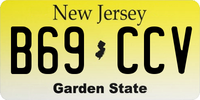 NJ license plate B69CCV