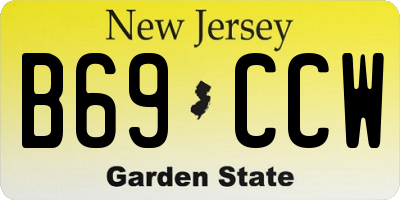 NJ license plate B69CCW