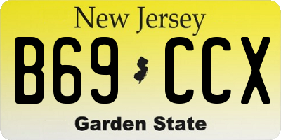 NJ license plate B69CCX