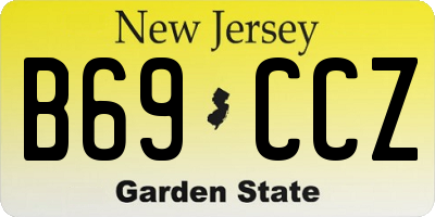 NJ license plate B69CCZ
