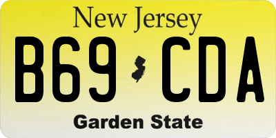 NJ license plate B69CDA