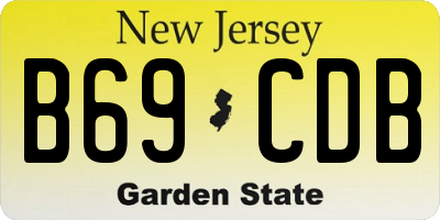 NJ license plate B69CDB