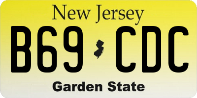 NJ license plate B69CDC