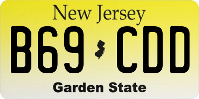 NJ license plate B69CDD
