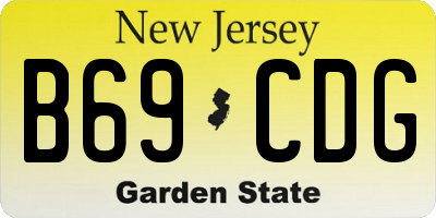 NJ license plate B69CDG