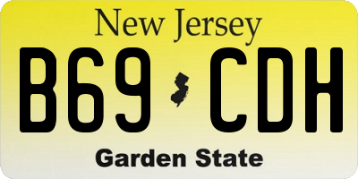 NJ license plate B69CDH