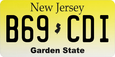 NJ license plate B69CDI