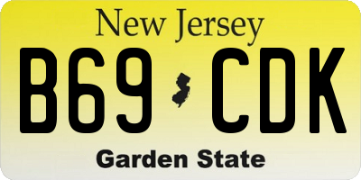 NJ license plate B69CDK