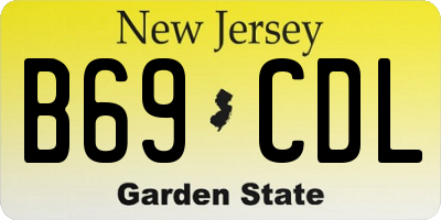 NJ license plate B69CDL