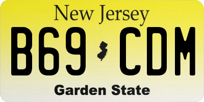 NJ license plate B69CDM