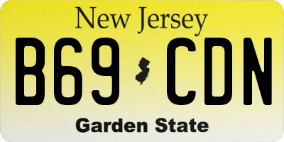 NJ license plate B69CDN