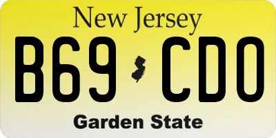 NJ license plate B69CDO