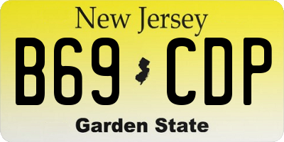 NJ license plate B69CDP