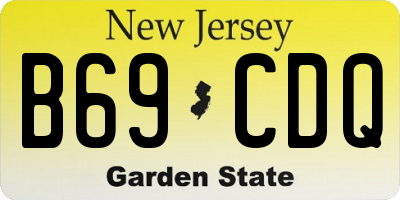 NJ license plate B69CDQ