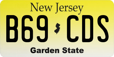 NJ license plate B69CDS