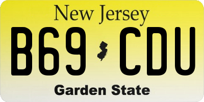 NJ license plate B69CDU