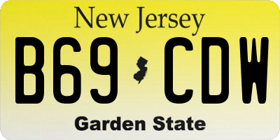 NJ license plate B69CDW