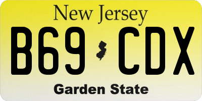 NJ license plate B69CDX