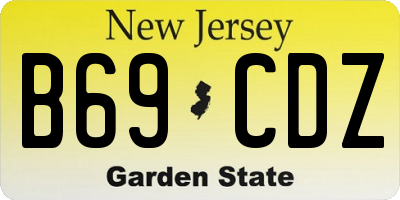 NJ license plate B69CDZ