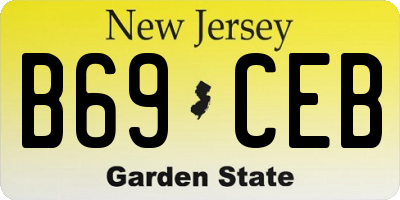 NJ license plate B69CEB