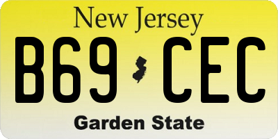 NJ license plate B69CEC
