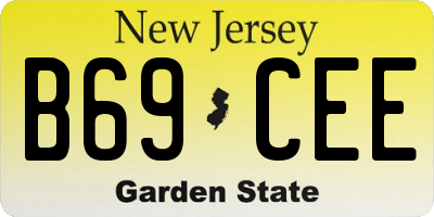 NJ license plate B69CEE
