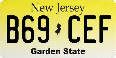 NJ license plate B69CEF