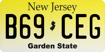 NJ license plate B69CEG