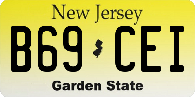 NJ license plate B69CEI